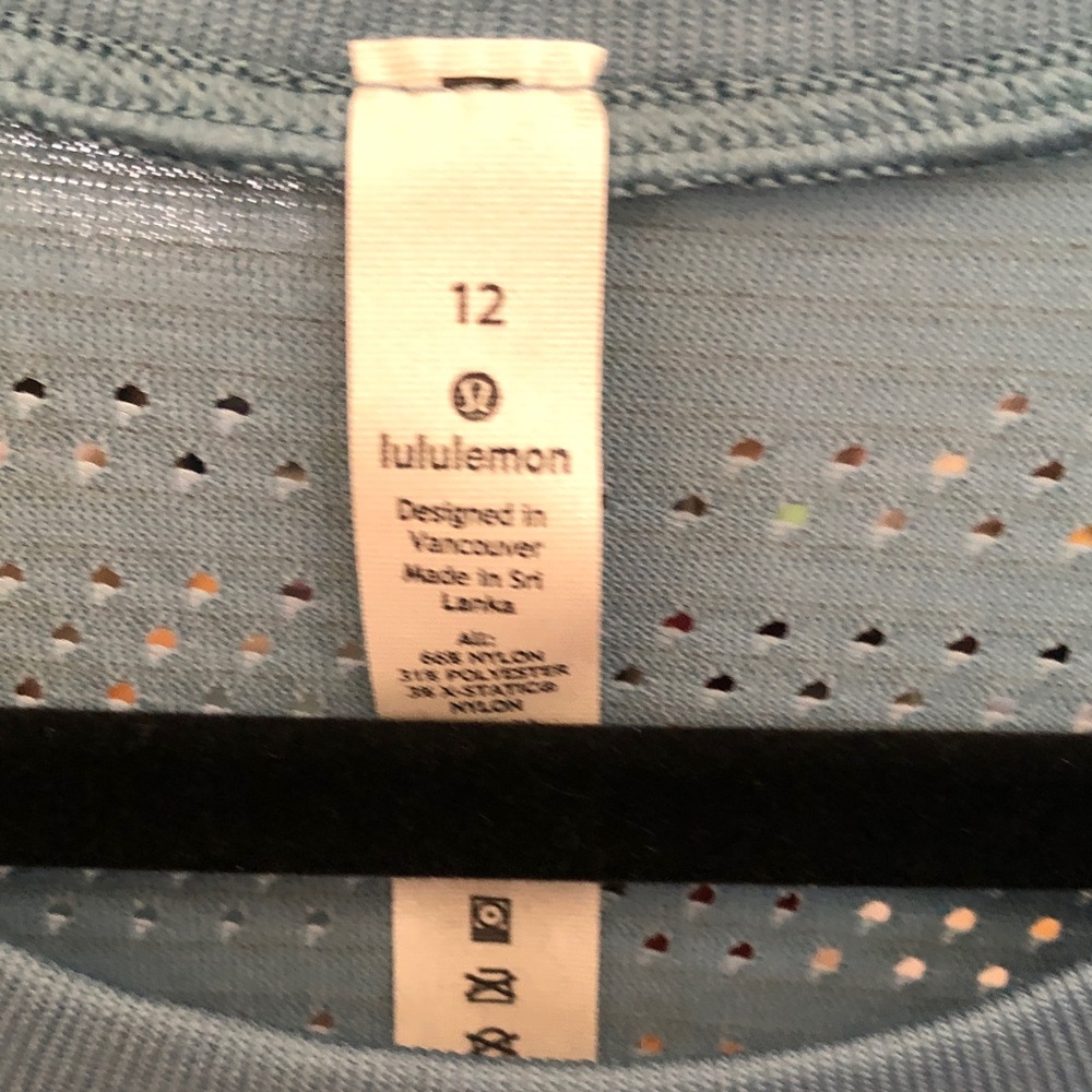 lululemon athletica Light Blue Short Sleeve Perforated Tee - Picture 2 of 4